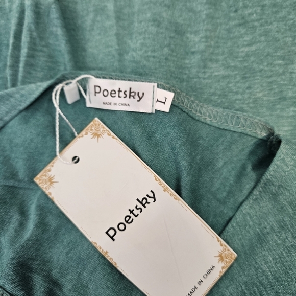 NWT Poetsky Aqua Keyhole Sleeveless Top Size Large‎ Women's - Picture 6 of 7